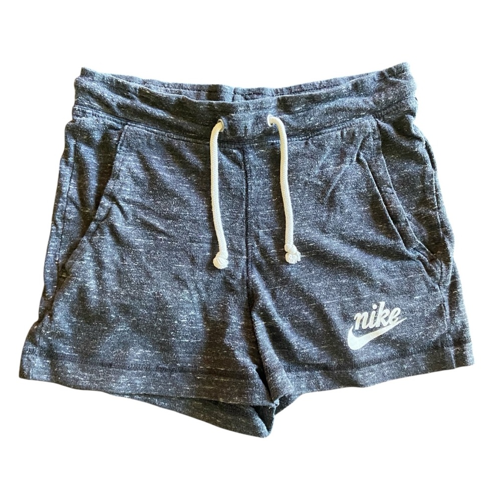 Nike Athleisure Comfy Workout Black White Sweatshorts Pockets Size XS